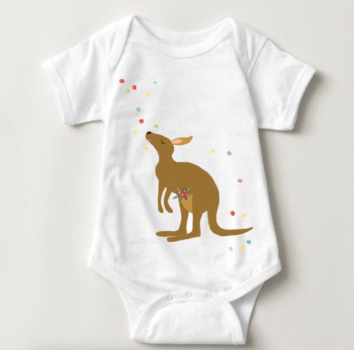 Suki McMaster Melbourne Design Kangaroo Personalised Onesie Baby Romper Baby Shower Gifts South Melburne