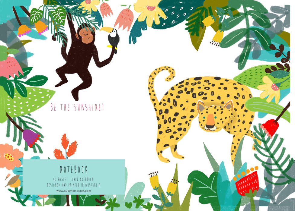 Suki McMaster Leopard and Monkey - A5 lined notebook