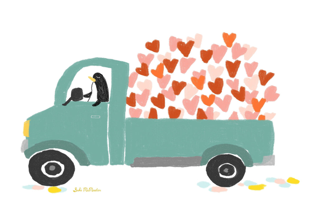 Blank Card - Truck of Hearts by Suki McMaster