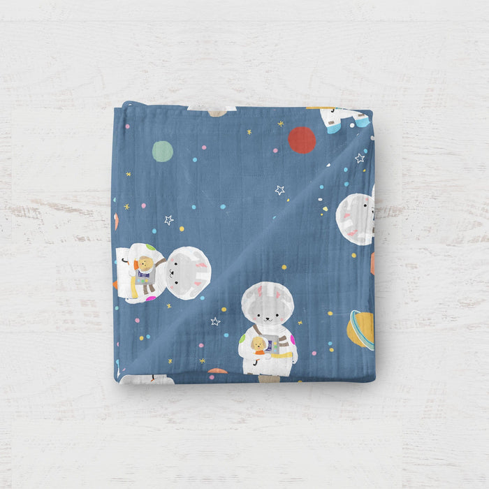 Bamboo Baby Blanket Swaddle Wrap - Astronaut by Suki McMaster