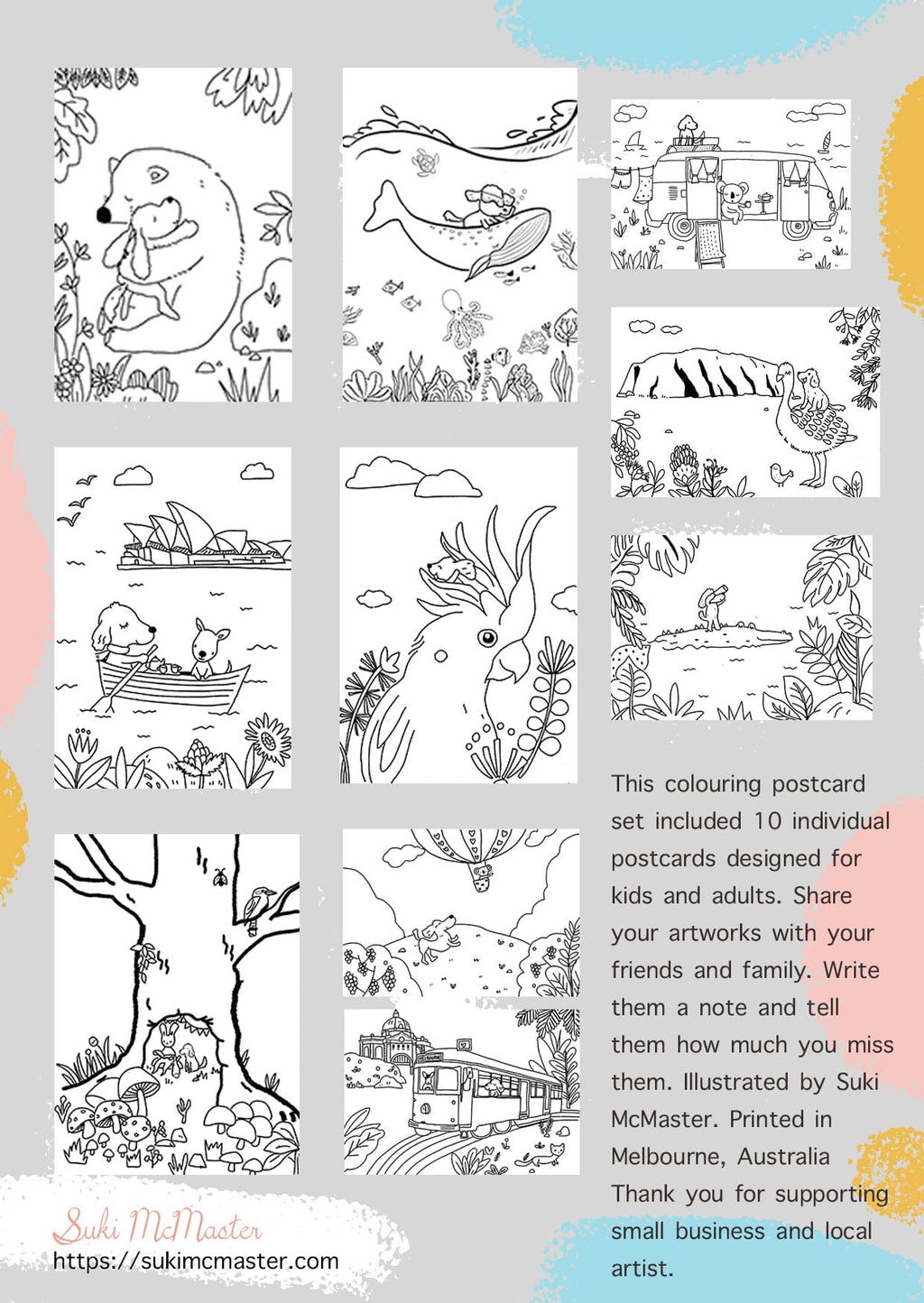colouring in postcard | Unique Melbourne Gift Shop | Suki McMaster ...